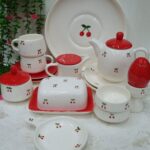 ست صبحانه خوری سرامیکی طرح آلبالو
